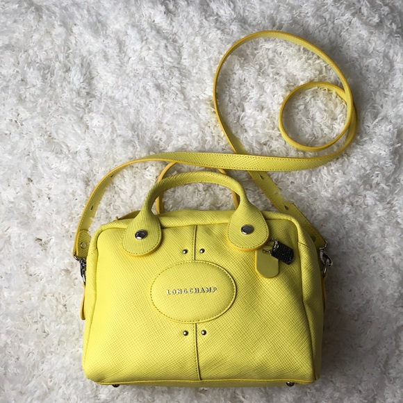 Longchamp Yellow ‘Quadri' Leather Satchel - Picture 6 of 9